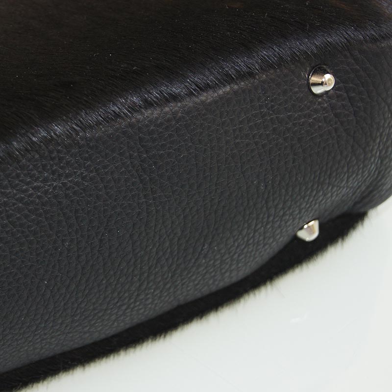 Black leather, Grey to brown hide handbag - Handmade designer bags by ...